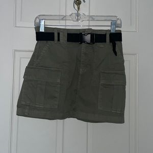 Cargo Skirt with Black Buckle Belt - Size 0